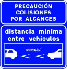 S-992c Señal informativa de la distancia mínima entre vehículos en autopista o autovía
